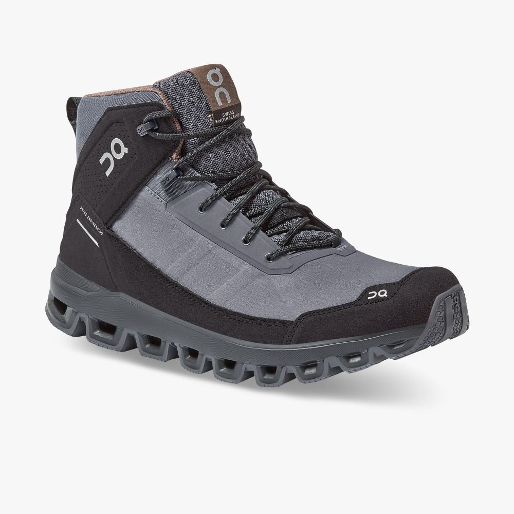 Buty Trekkingowe Męskie On Running Cloudridge Czarne Szare | QKT4589TB